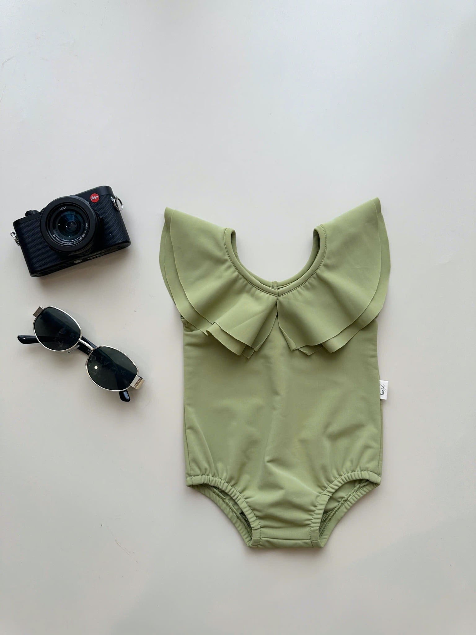 DB00033 - Bộ bơi harifa liền thân cổ V bèo nhiều màu cho bé gái size 1-6y