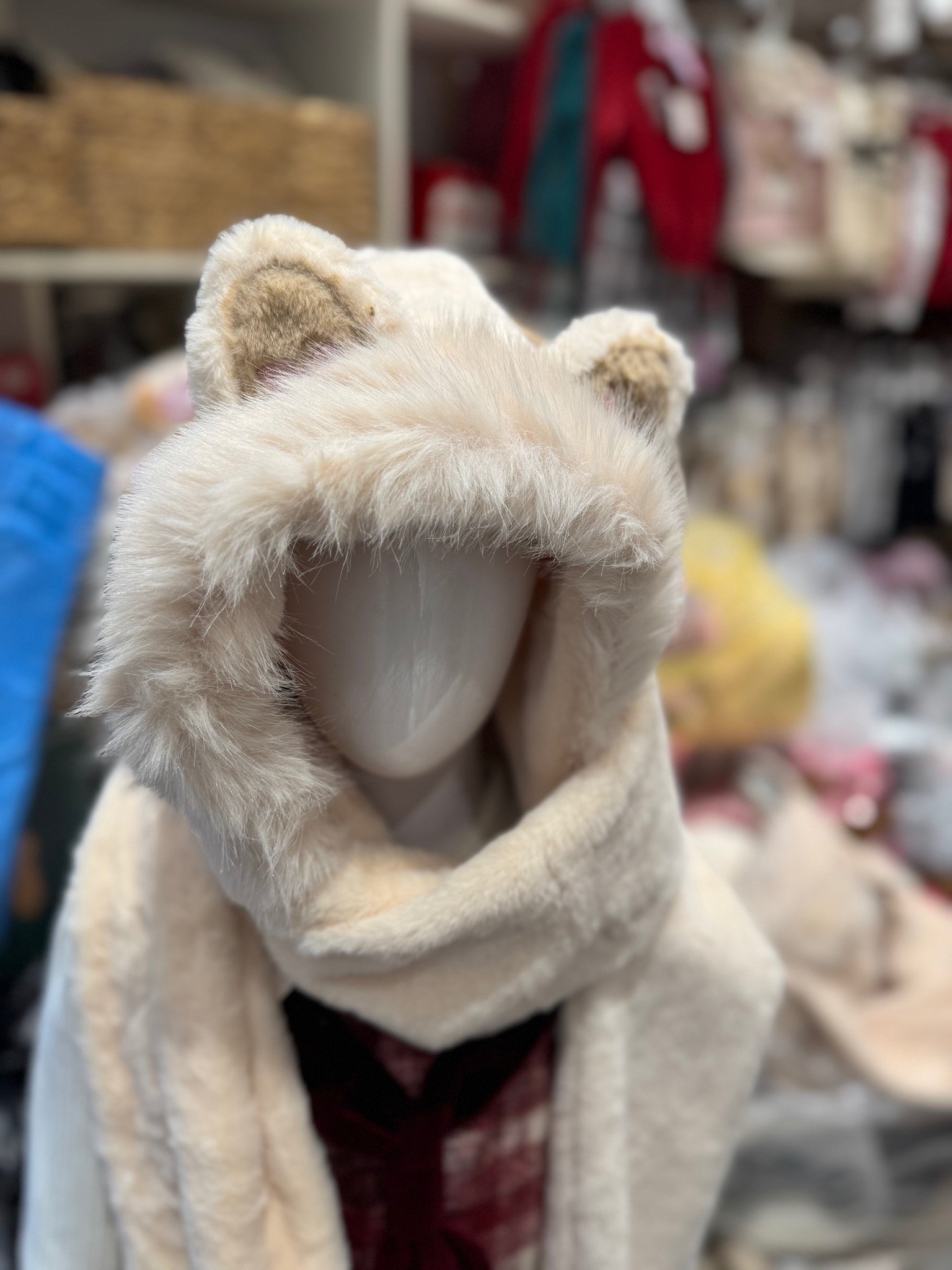 Mũ lông chùm liền khăn dài và chụp tay nhiều mẫu dòng đại cho Mẹ và Bé lớn