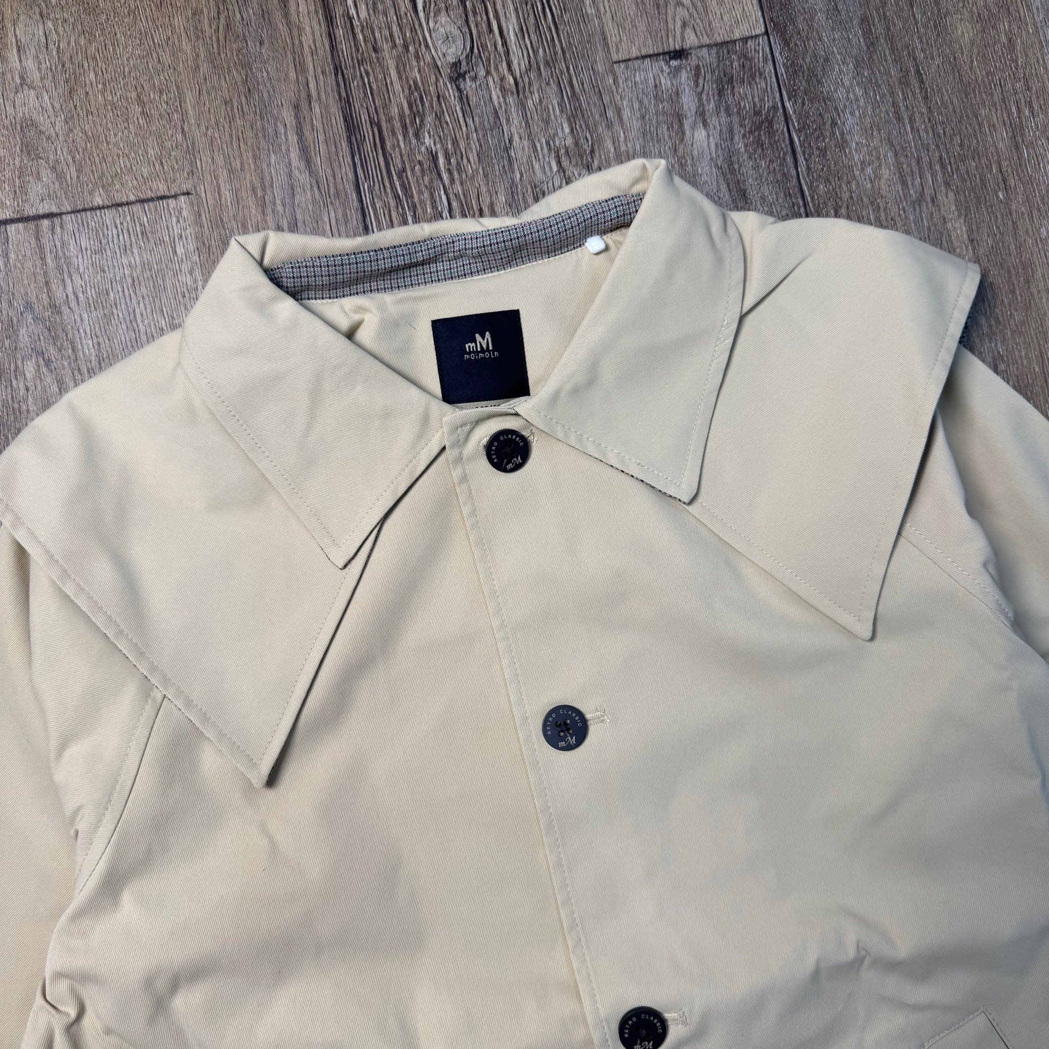 Áo khoác kaki Moimoln 2 lớp cổ bẻ phối cổ thuỷ thủ dáng dài cho bé size 90-140