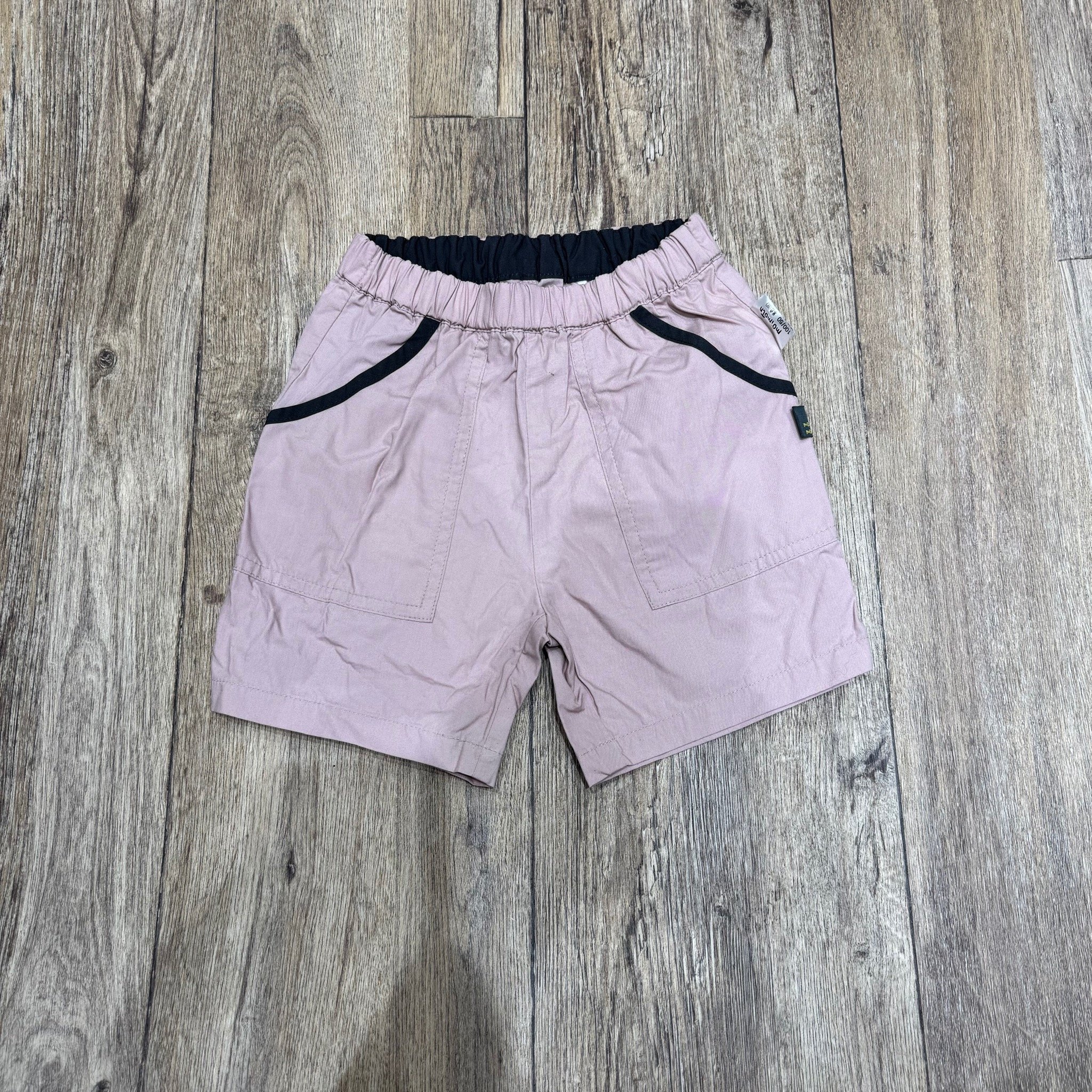 Quần short kaki Moimoln màu hồng viền nâu bé gái size 90-110