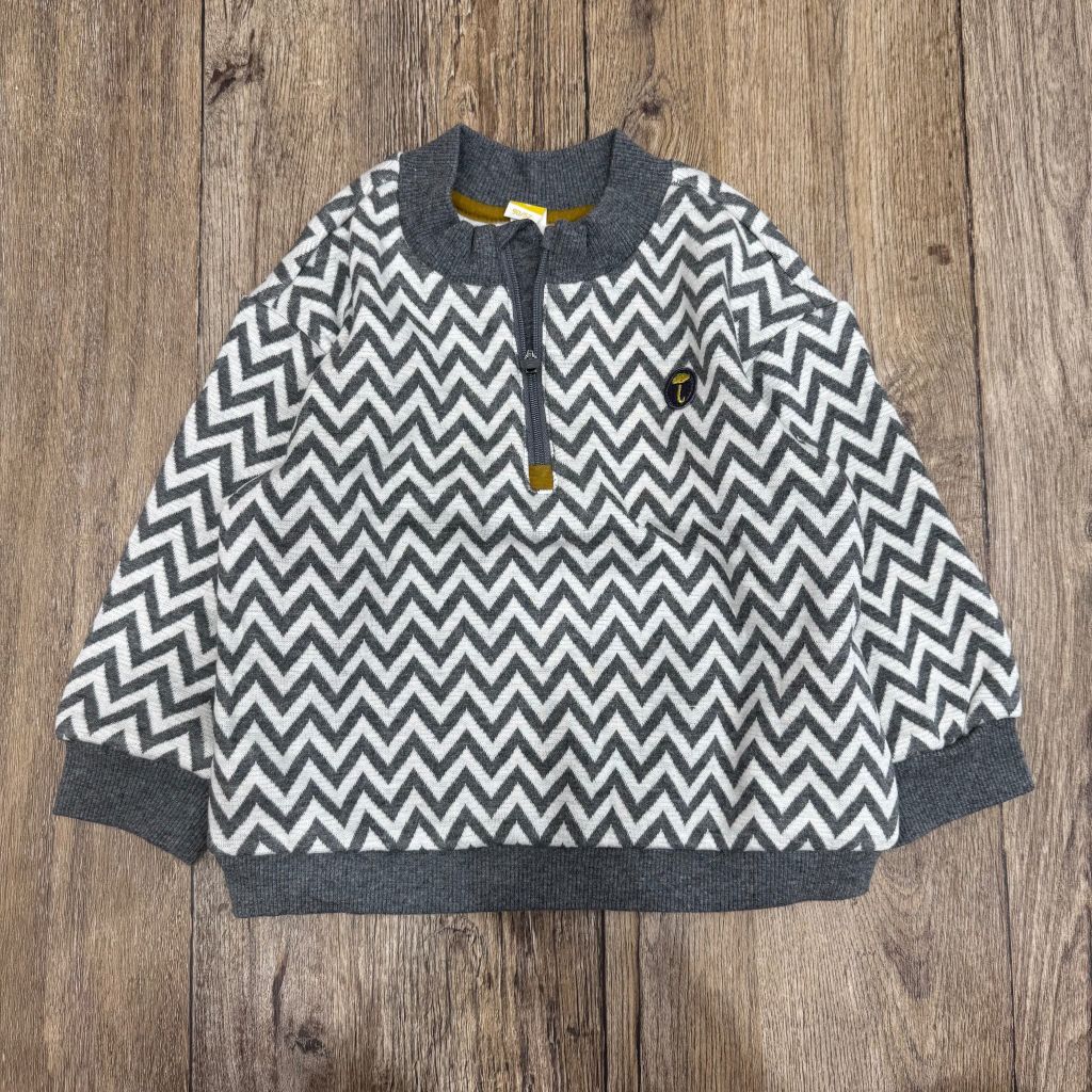 Áo nỉ lót lông MM họa tiết ghi cổ trụ cho bé size 90-120