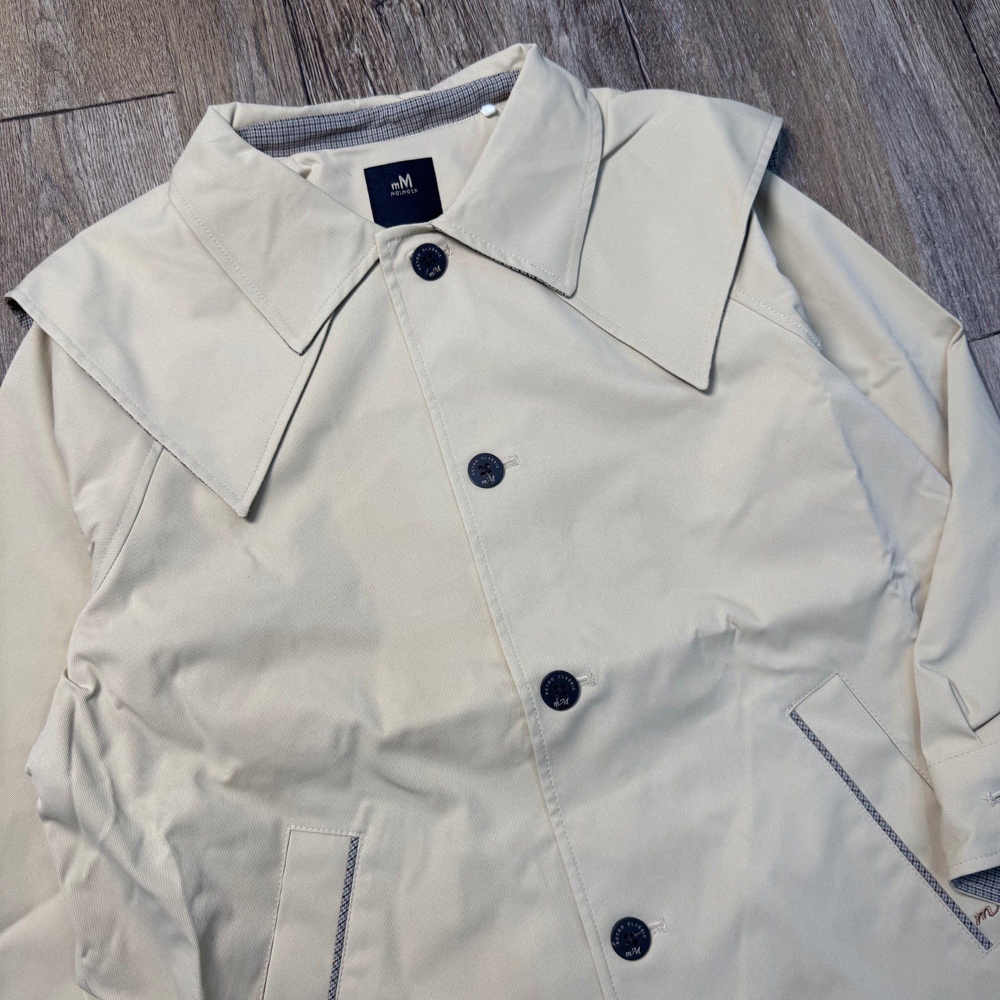 Áo khoác kaki Moimoln 2 lớp cổ bẻ phối cổ thuỷ thủ dáng dài cho bé size 90-140