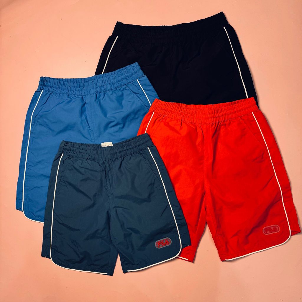 Quần gió đi biển F.i.l.a viền trắng 4 màu BT size 100 - 165