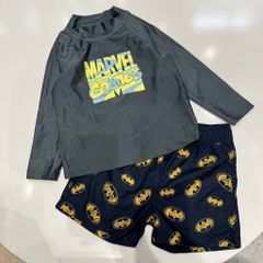 Bộ bơi rời Marvel Comics áo dài tay ghi - quần navy batman size 2 - 8y