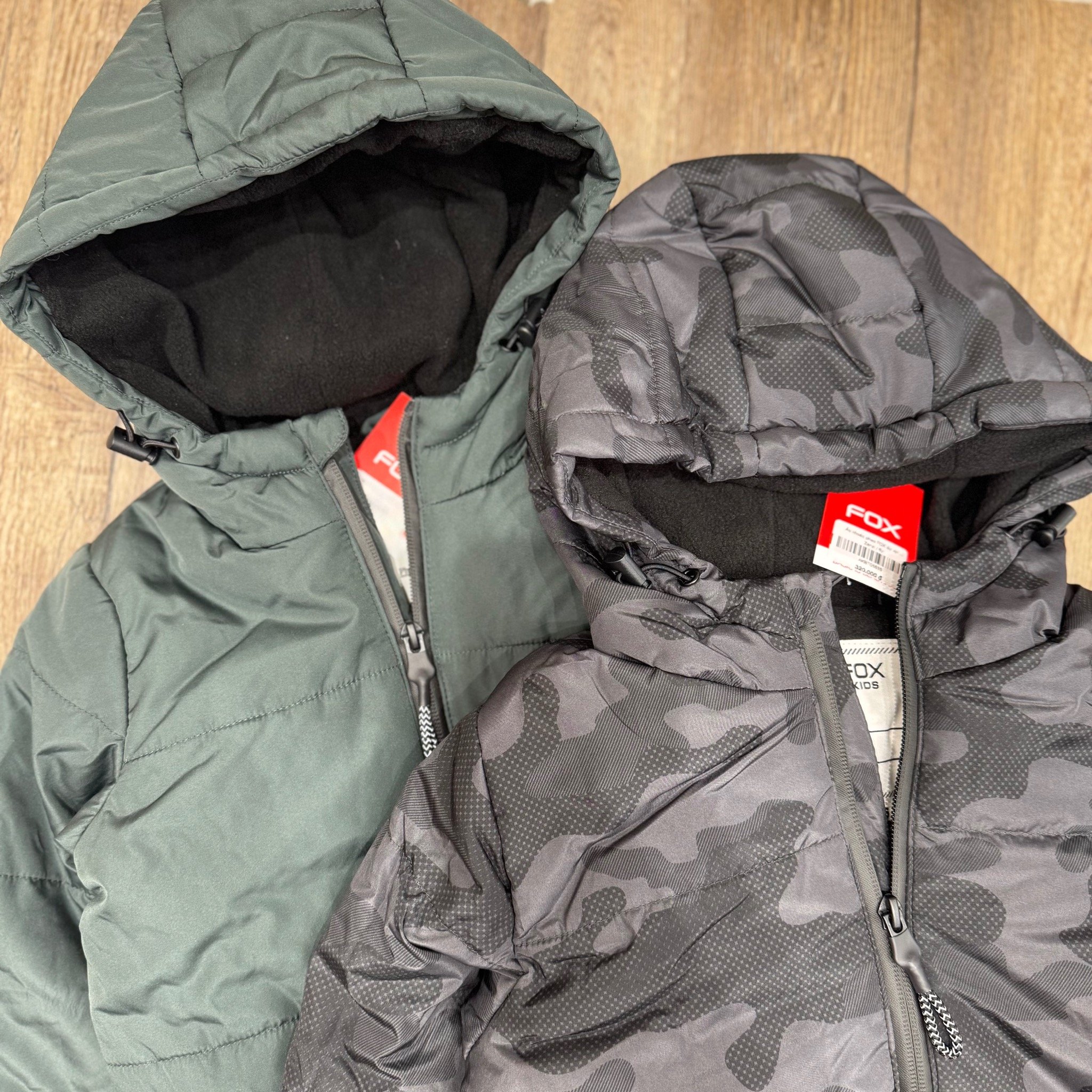 AKBT51 - Áo khoác phao FOX 2 màu rêu/zanzi cho bé trai size 4-18y