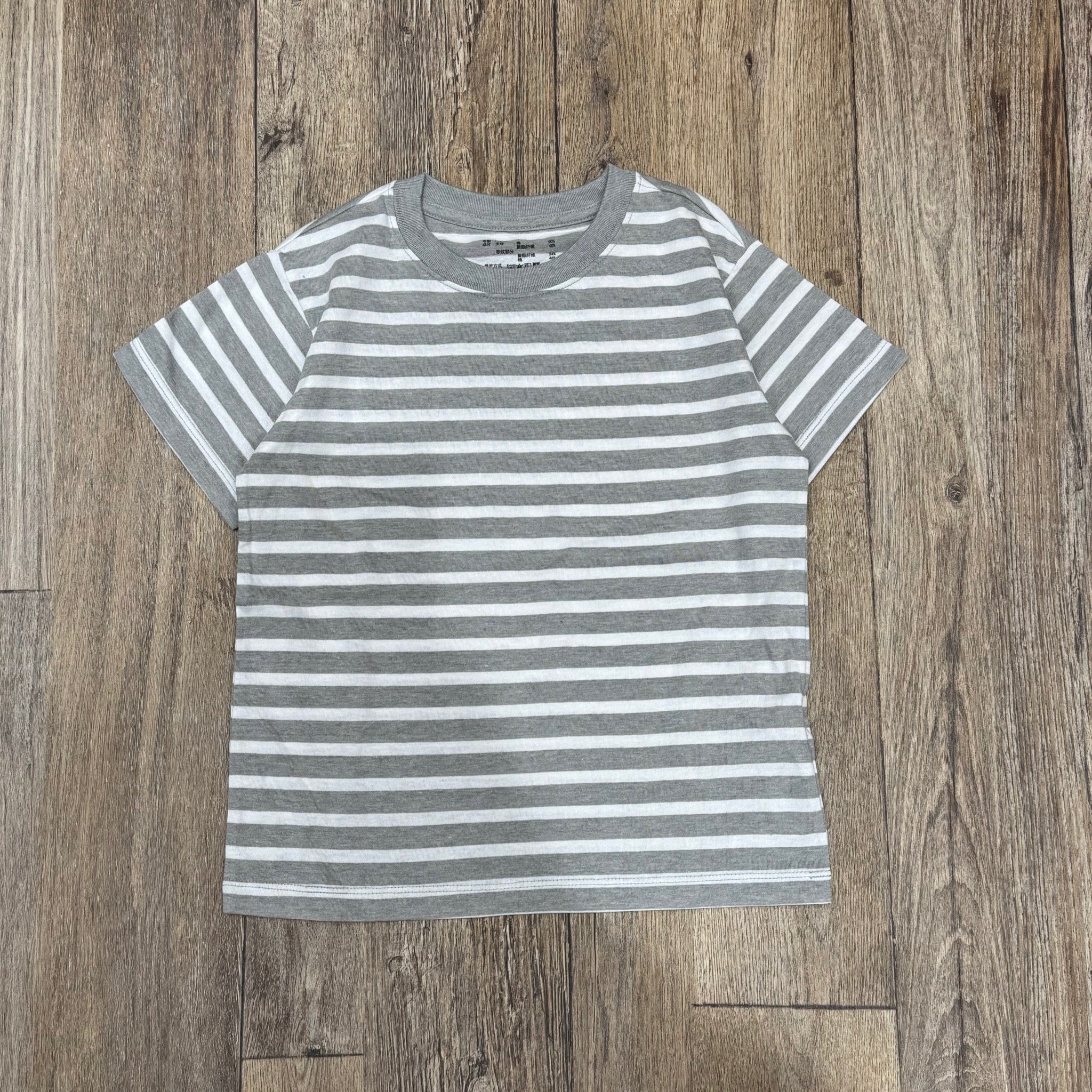 XH25 - Áo cotton Muji cộc tay kẻ nhiều màu cho bé size 110-150