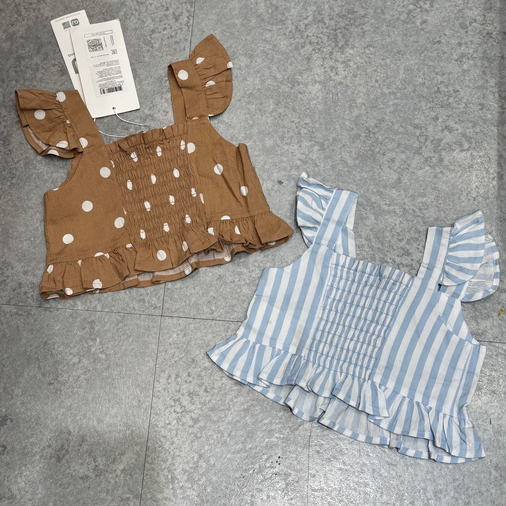 Áo rời croptop, quần rời vải lanh GGJJ dư xịn 2 màu bé gái size 2-8y