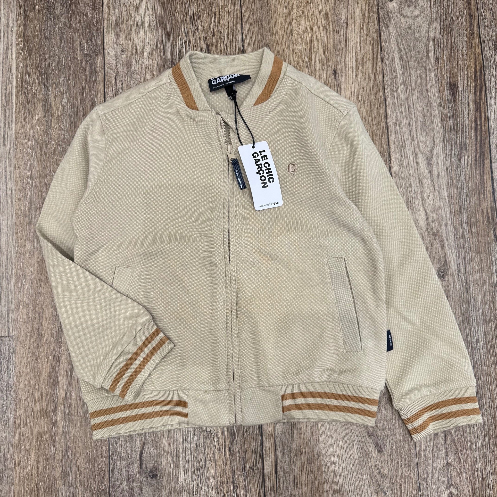 Áo khoác bomber Le Chic Garcon dư xịn màu be cho bé size 116-164