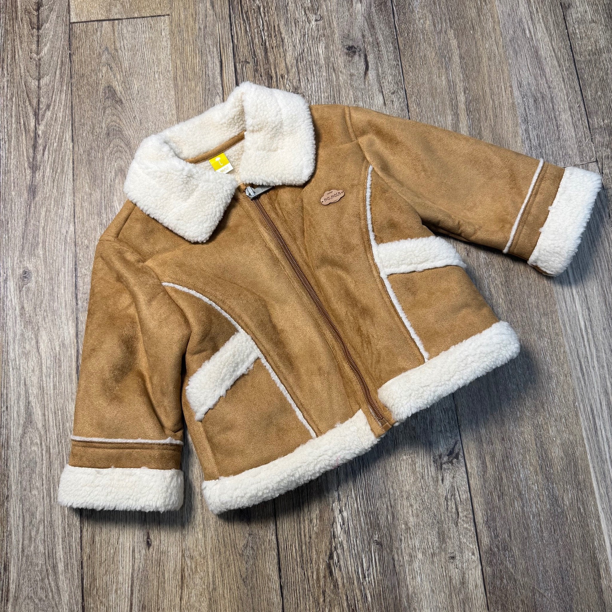 Áo khoác da lộn Moimoln xuất Hàn màu nâu cho bé size 90-120