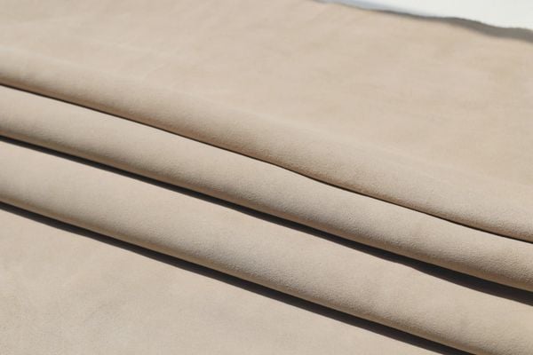 Cow Split Suede Leather - Beige Color