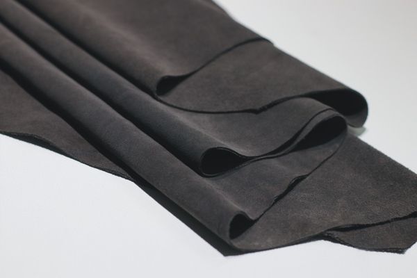 Cow Split Suede Leather - Black Color