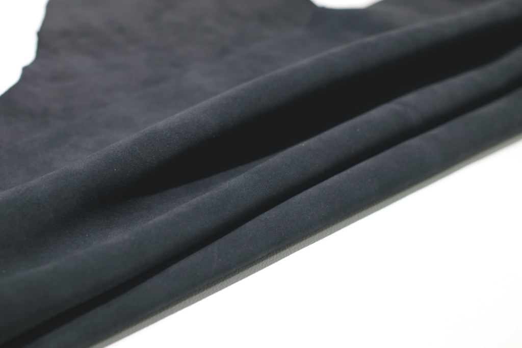 Cow Split Suede Leather - Black Color