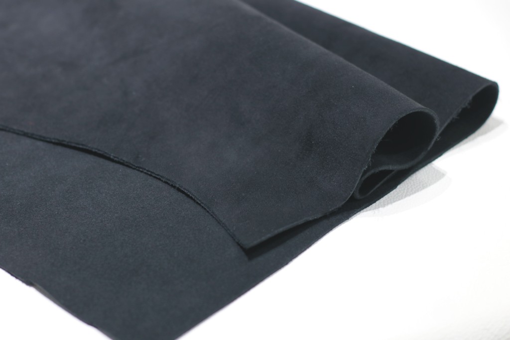Cow Split Suede Leather - Black Color