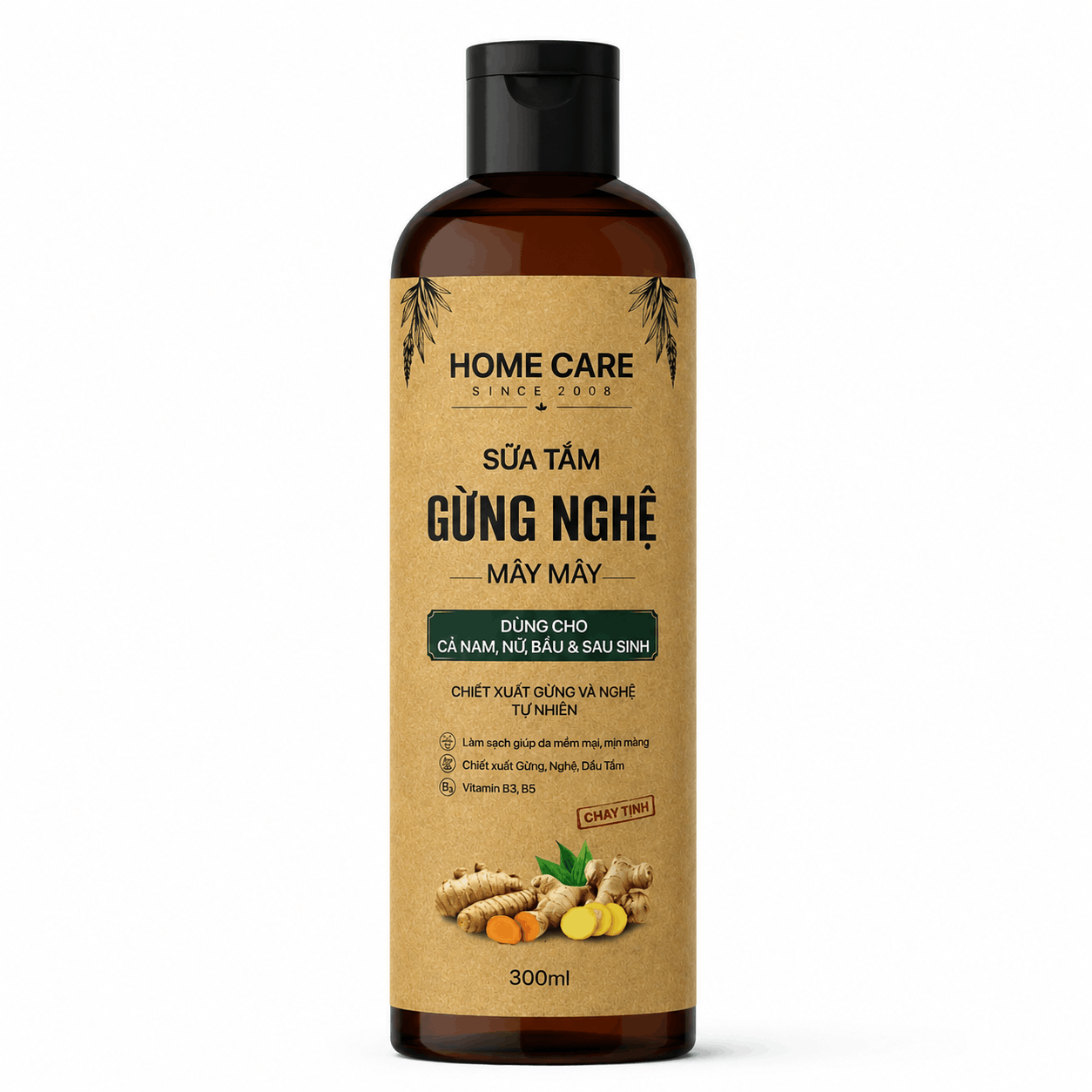  [Mua 1 Tặng 1] Sữa Tắm Thảo Dược Gừng Nghệ 1L Sạch Sâu, Ngăn Ngừa Mụn Trên Da 