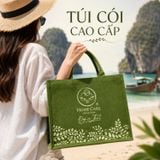  Túi cói cao cấp, túi đựng đồ đi sinh dày dặn, chắc chắn, có cúc bấm, quai xách (35x15x29cm) 