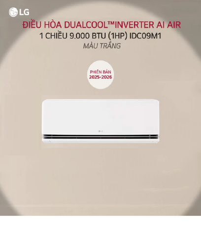 IDC09M1 - Điều hòa LG DUALCOOL™Inverter AI Air 1 chiều 9.000 BTU (1HP)