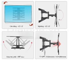 Giá Treo Tivi NB-P6 45-80 inch – Xoay Góc Đa Năng