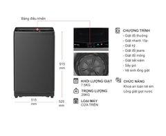 Máy giặt Casper lồng đứng 7.5 kg WT-75NG1