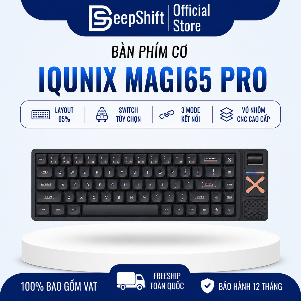 Bàn Phím Cơ IQUNIX Magi65 Pro Low Profile Aluminum mechanical keyboard