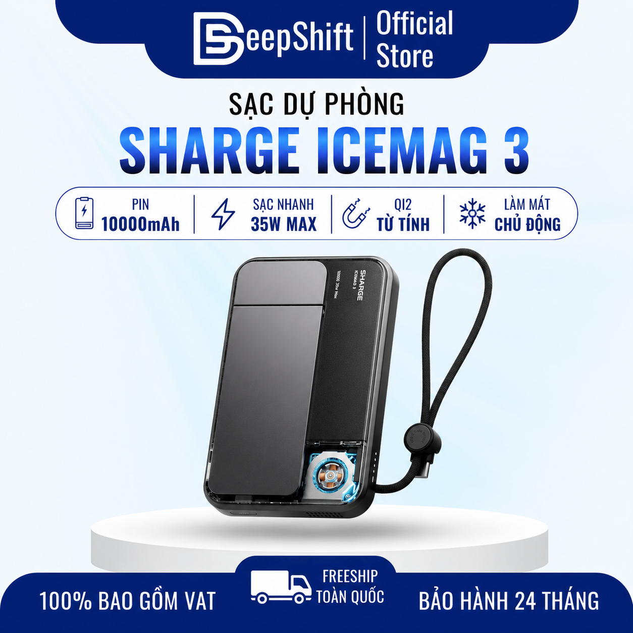 Sạc dự phòng không dây Sharge - Icemag 3 charging accessory