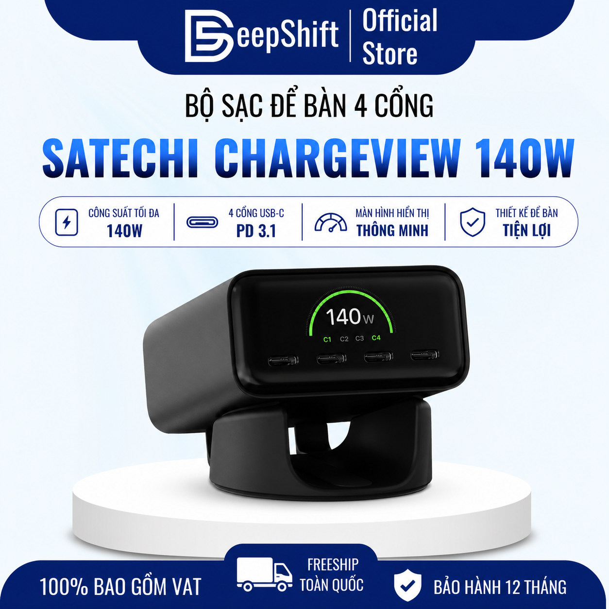 Bộ Sạc Để Bàn Satechi ChargeView 140W/240W Desktop Charger charging accessory