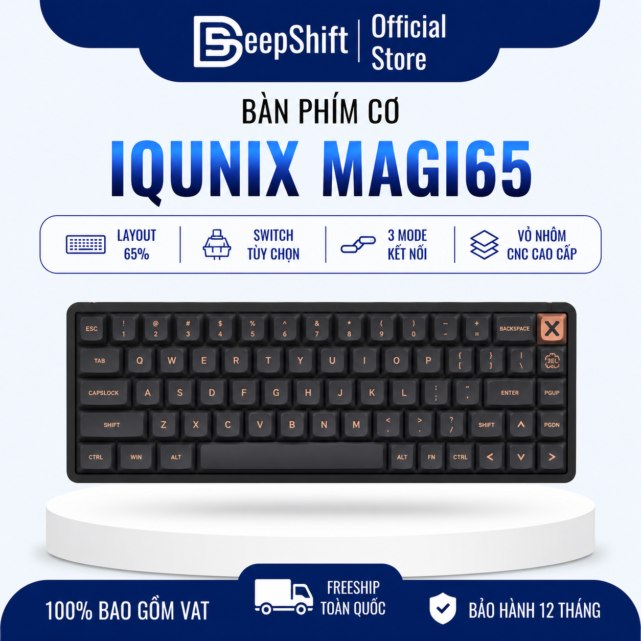 Bàn Phím Cơ IQUNIX Magi65 Low Profile Aluminum mechanical keyboard