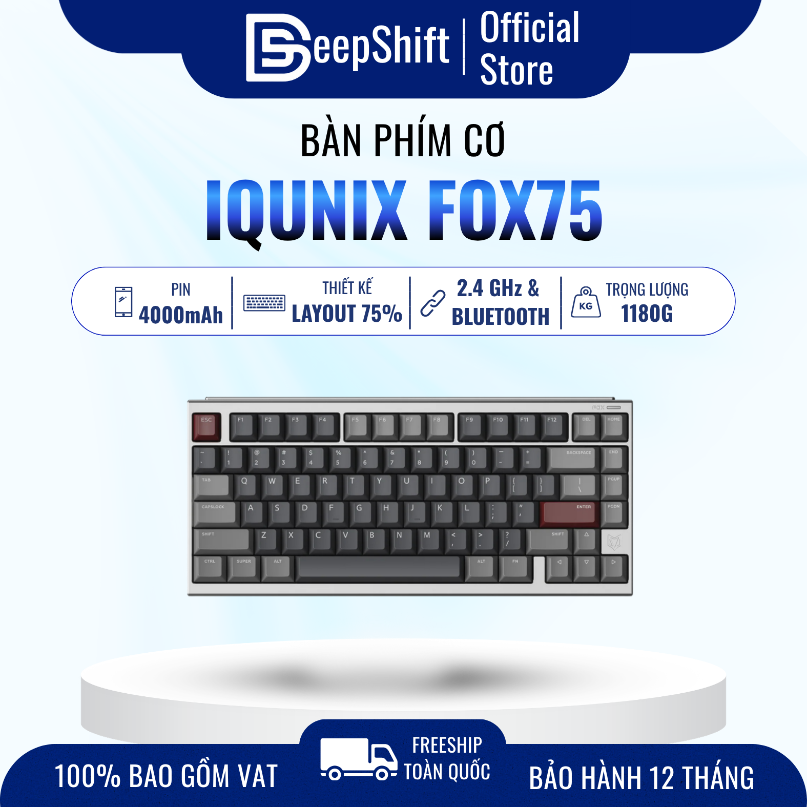 Bàn Phím Cơ IQUNIX FOX75 75% mechanical keyboard