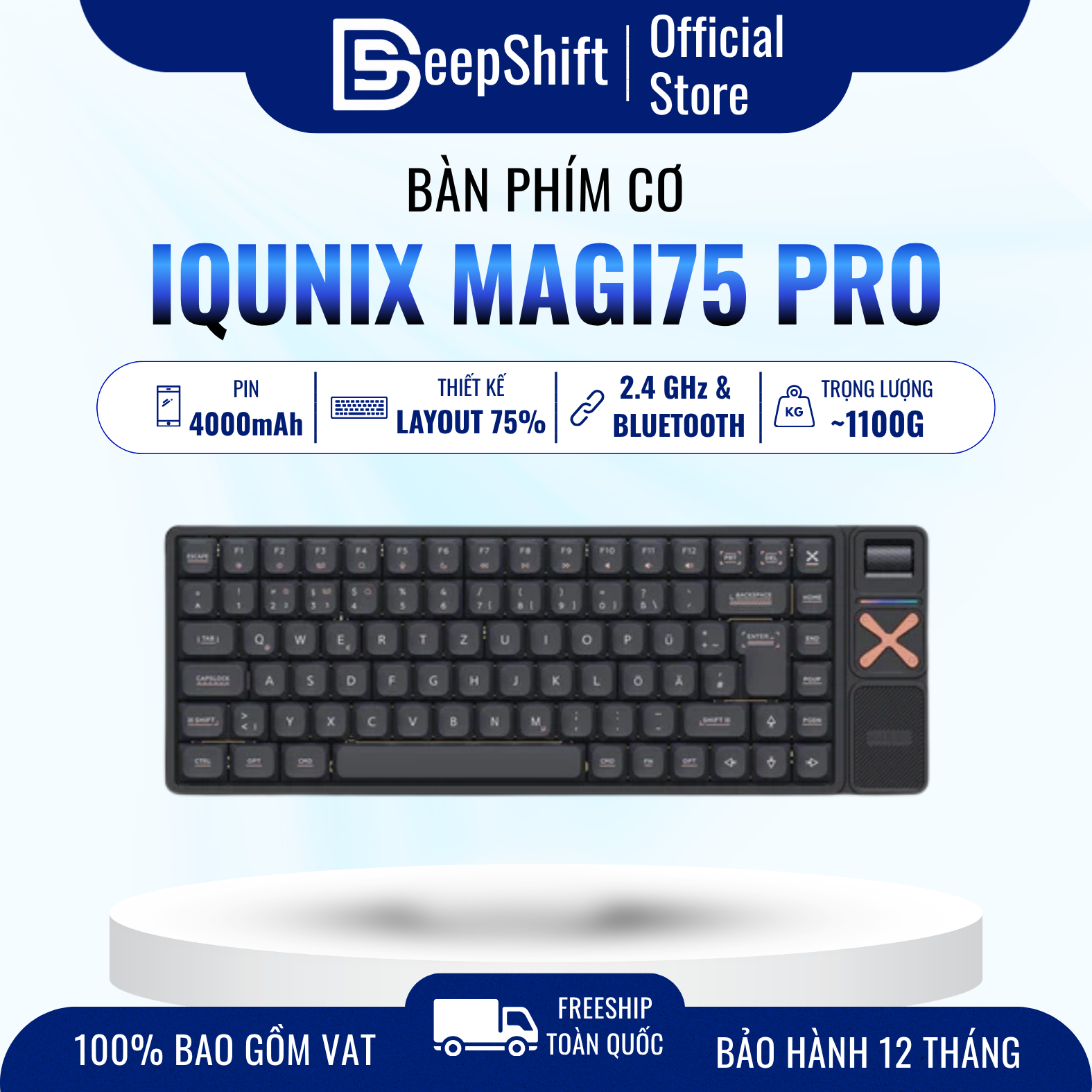Bàn Phím Cơ IQUNIX Magi75 Pro Low Profile Aluminum mechanical keyboard