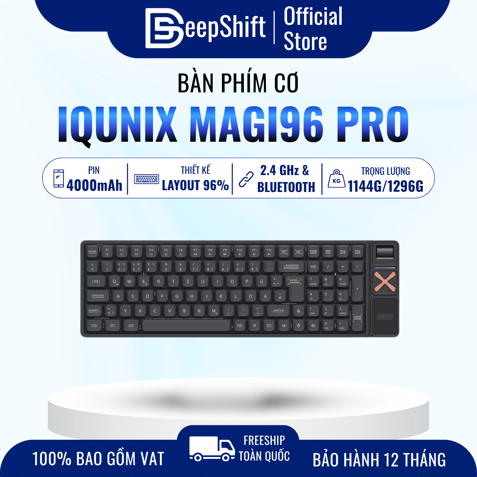 Bàn Phím Cơ IQUNIX Magi96 Pro Low Profile Aluminum mechanical keyboard