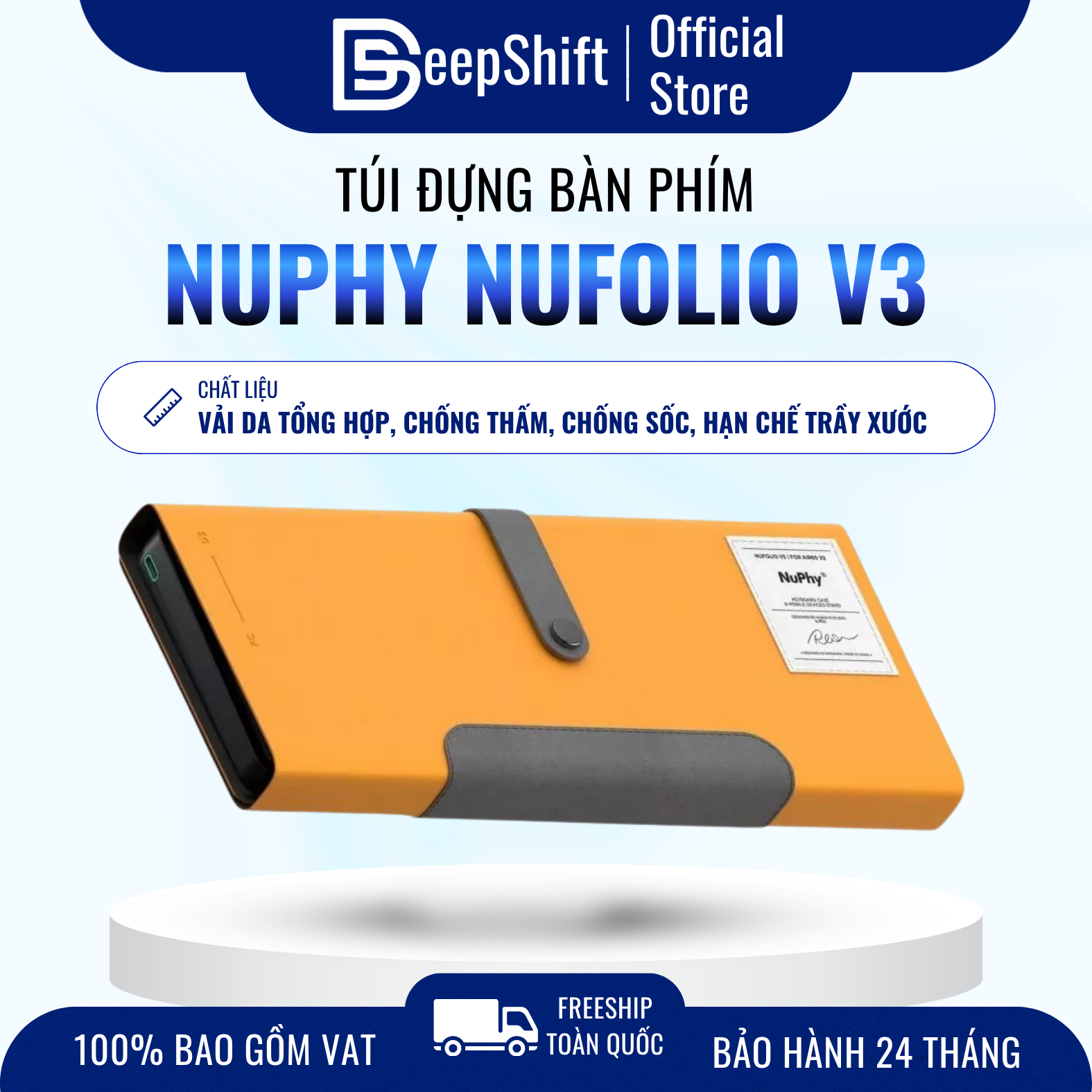 Túi đựng bàn phím NuPhy NuFolio V3 cho Air60 / Air75 / Air96 V2 tech bag
