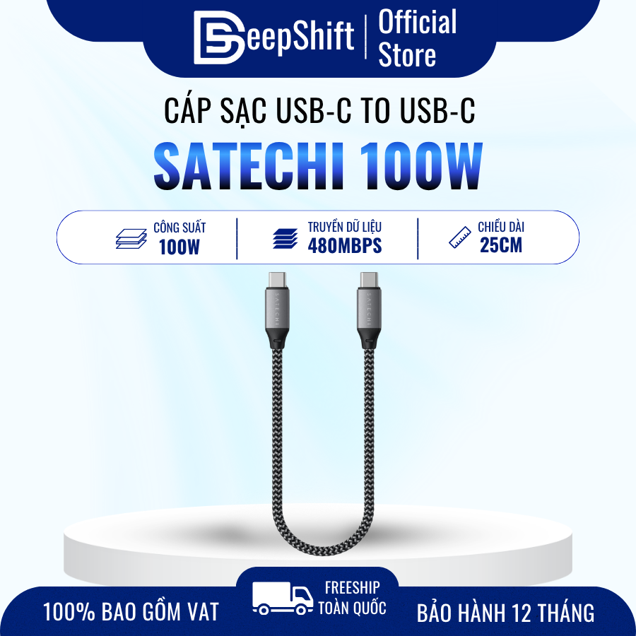 Cáp USB-C to USB-C Satechi USB-C charging cable