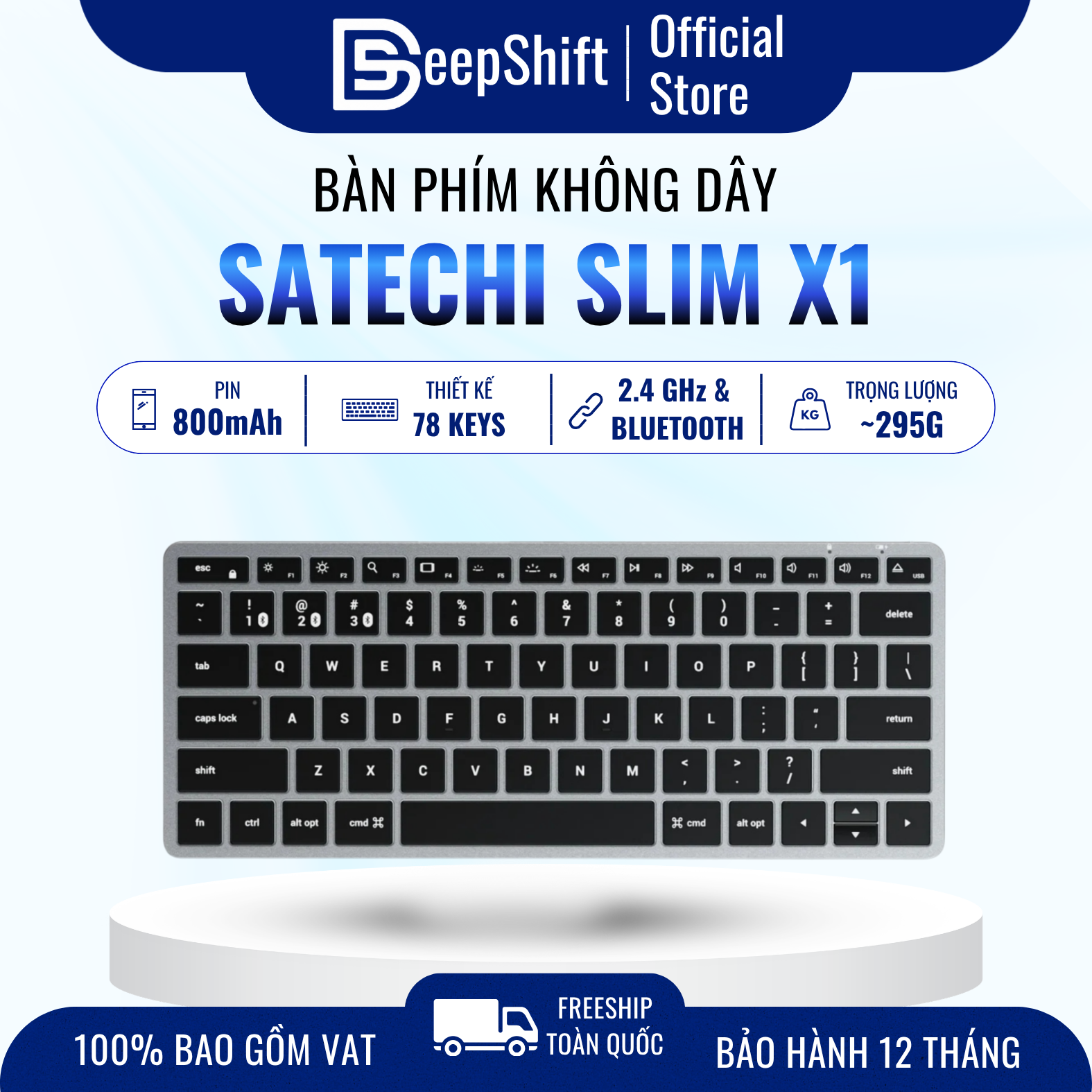 Bàn phím bluetooth Satechi Slim X1 có đèn nền đặt cạnh mechanical keyboard để so sánh