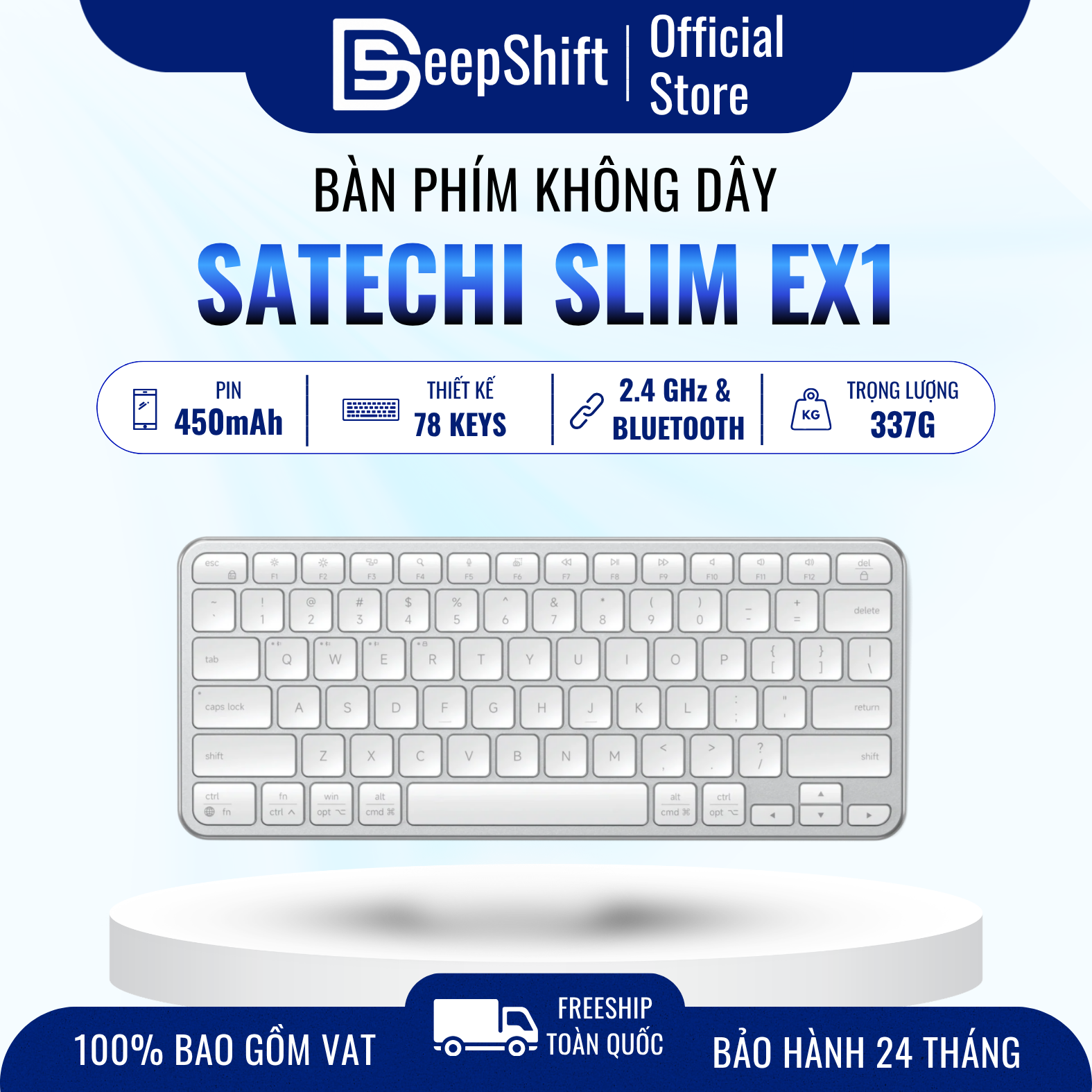 Bàn phím không dây Satechi Slim EX1 đặt cạnh mechanical keyboard để so sánh