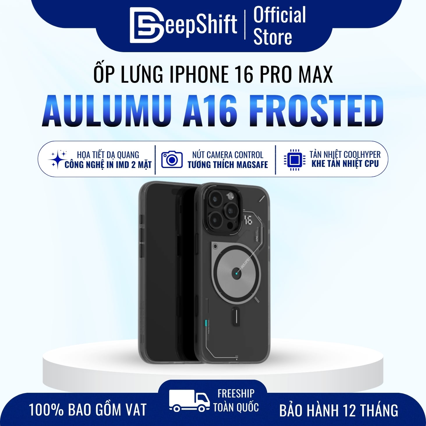 Ốp lưng điện thoại Aulumu A16 TPU Case iPhone 16 Pro Max Translucent protective case