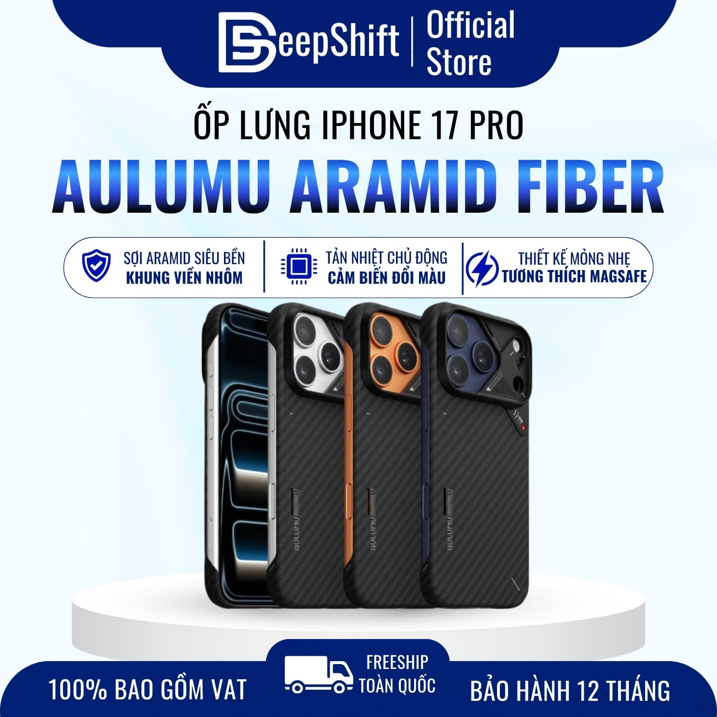 Ốp lưng điện thoại Aulumu A17 Aramid Fiber protective case