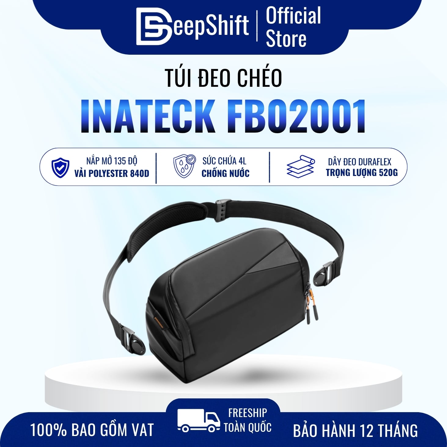 Túi Đeo Chéo inateck Versatile Water-Resistant Crossbody Bag FB02001 tech bag