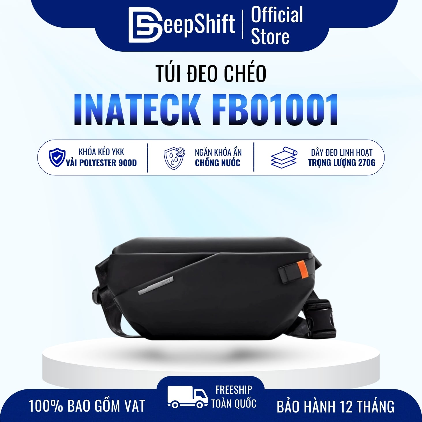 Túi Đeo Chéo inateck Lightweight Crossbody Bag FB01001 tech bag