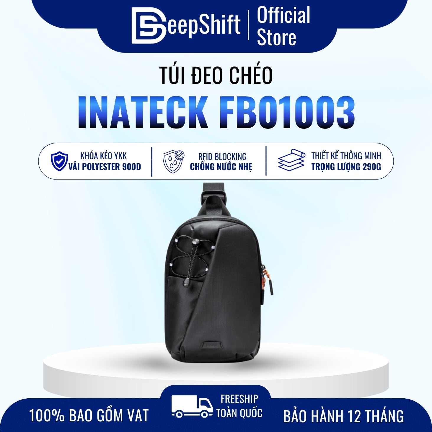 Túi Đeo Chéo inateck X-Row RFID-Blocking Water-Resistant Sling Bag FB01003 tech bag