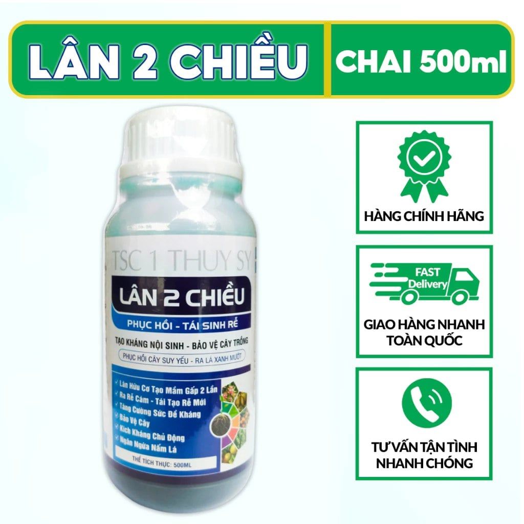  LÂN 2 CHIỀU Phục Hồi, Tái Sinh Rễ, Tạo Mầm Gấp 2 Lần, Tạo Kháng Nội Sinh, Tăng Đề Kháng, Ngừa Nấm Lá - Chai 500ml 