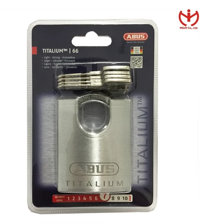  Khóa ABUS 66CSTI/60 Thân TITALIUM Rộng 60mm 4 Chìa Vi Tính - MSOFT 