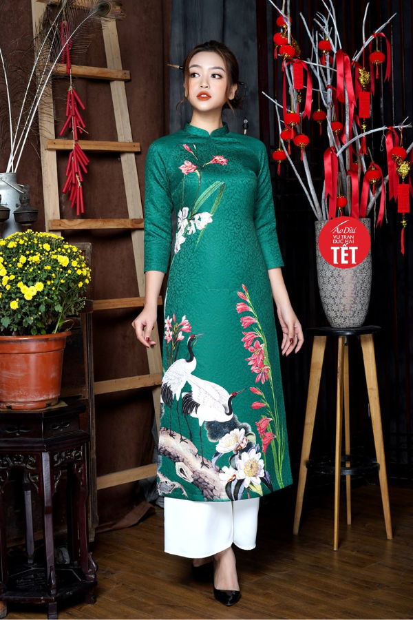 Áo dài Kiếm Lan Hạc Niên ADTet0906