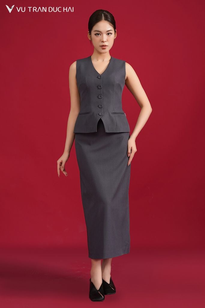 Chân váy suông dài không cạp không ly SKO2604