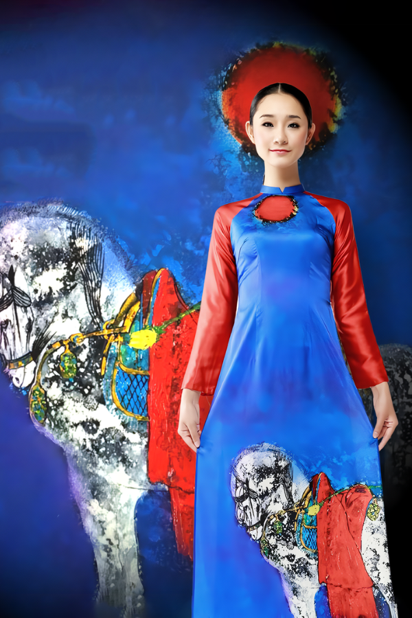 Áo dài Dáng Xưa Trên Sông Hương ADBSTHue0901