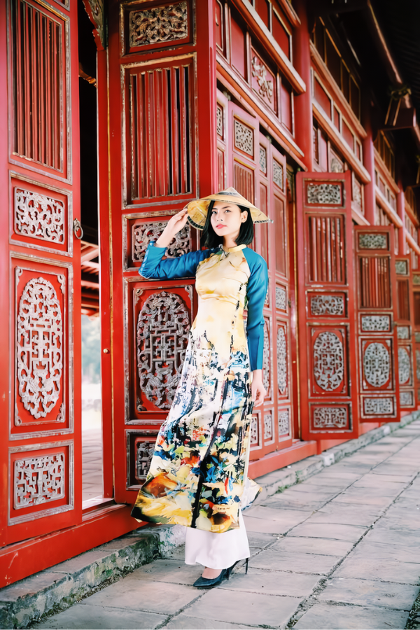 Áo dài Chiều Vàng Kinh Thành ADBSTHue0903