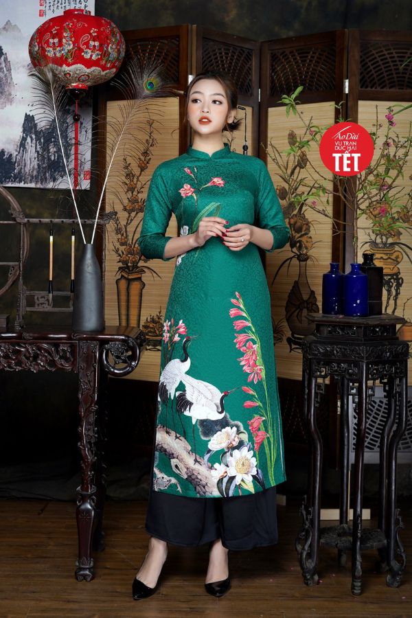 Áo dài Kiếm Lan Hạc Niên ADTet0906