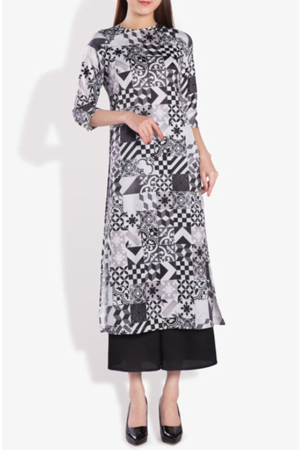 Áo dài Dáng Hình Đơn Sắc ADCachtan0903