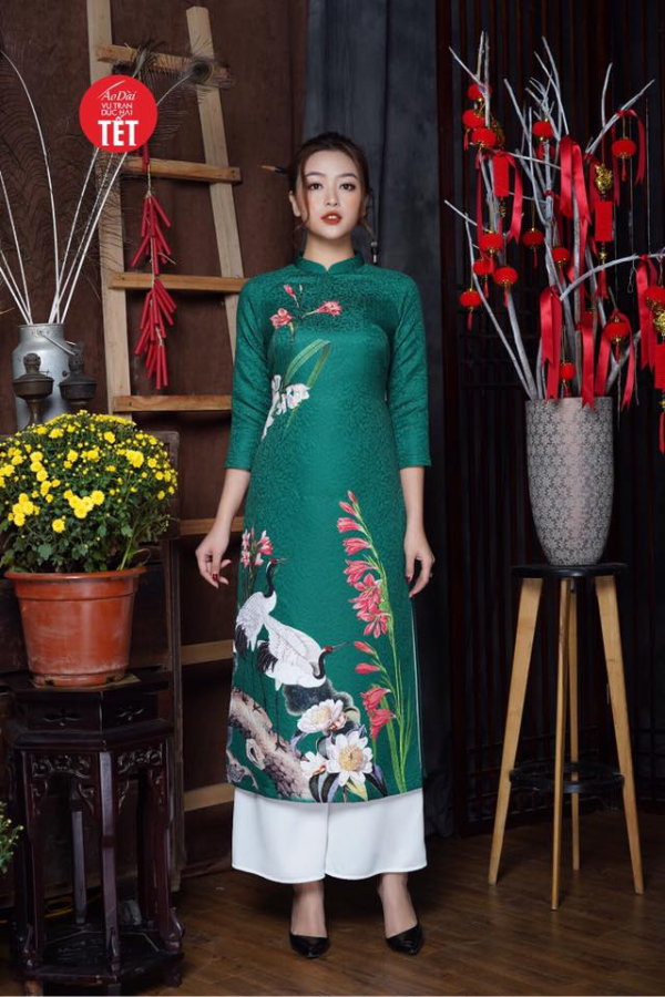 Áo dài Kiếm Lan Hạc Niên ADTet0906