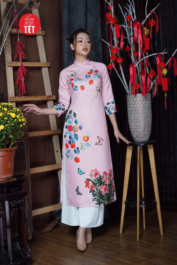Áo dài Phấn Hoa Xuân Sắc ADTet0905