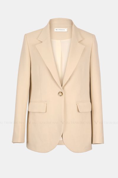 Blazer dáng suông ve nhỏ 1 khuy BLO2605