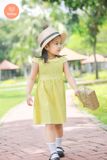  Đầm Bé Gái Tamiuy Cao Cấp Thiết Kế Tay Phồng Cánh Tiên Rode ở Cổ Và Eo Chất Liệu Linen Mềm Mại Size Trung 